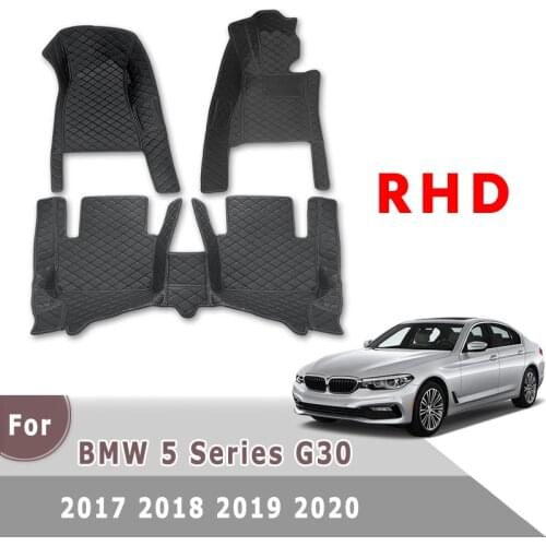 Right Hand Drive Car Floor Mats For BMW 5 Series G30 2017 2018 2019 2020 Leather Mats Auto Interior Accessories