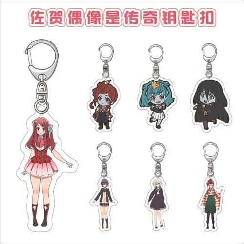 Anime keychains ZOMBIE LAND SAGA Minamoto Sakura Nikaidou Saki Mizuno Ai Keyring Key Holder Keychain