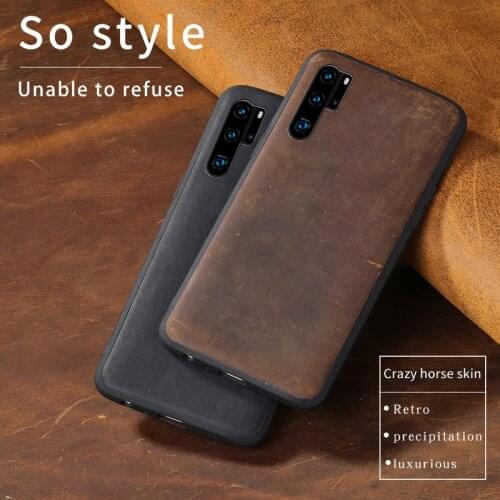 Genuine PULL-UP Leather phone case for Huawei P30 Pro P40 Lite mate 40 pro 30 20 pro Lite cover For Honor 30 PRO 20 Pro 8X 9X