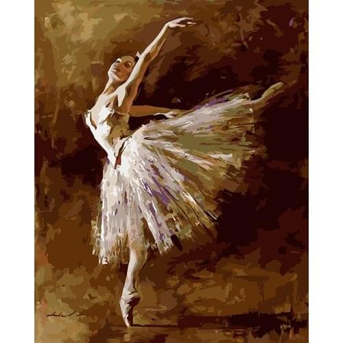 Framed digital oil painting by numbers diy home decoration craft unique gift picture paint on canvas Ballet dancer 40*50cm