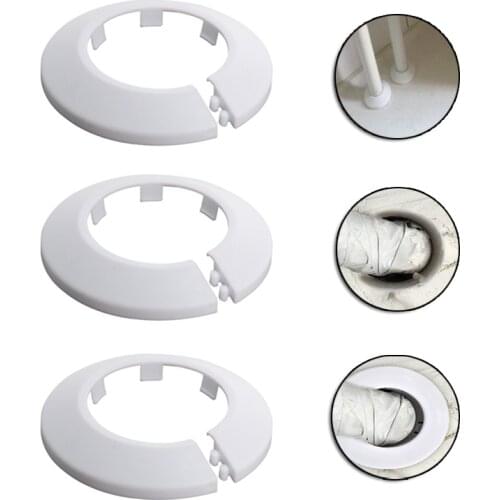 MroMax Pipe Decoration Cover PP Plastic Suitable for Diameter 44/51.5/64/76.5/90mm OD 75/85/100/115/130mm Height 13mm 1/4/6PCS