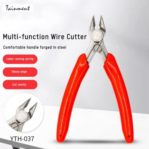 KM-037 Diagonal Pliers Mini Wire Cutter Small Soft Cutting Electronic Pliers Wires Insulating Rubber Cutter for Bike Repair Tool