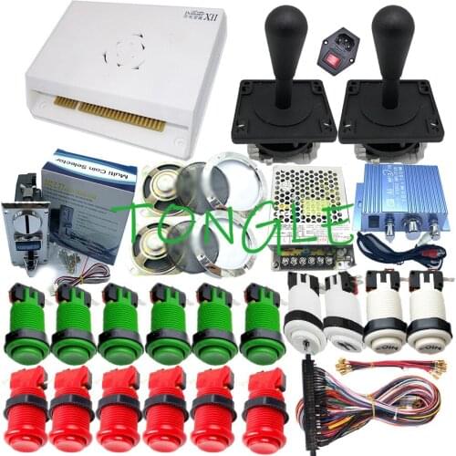 DIY Jamma Full Kit 3D Pandora Arcde Game XII 3188 in 1 with 53pcs 3D games Happ Butto Joystick for Arcade video game machine Kit