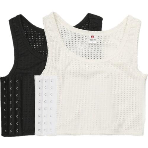 Elastic Band Short Shaper Corset Tomboy Lesbian Iced Silk Chest Breast Binder Trans Vest Shirt Underwear Tank Tops