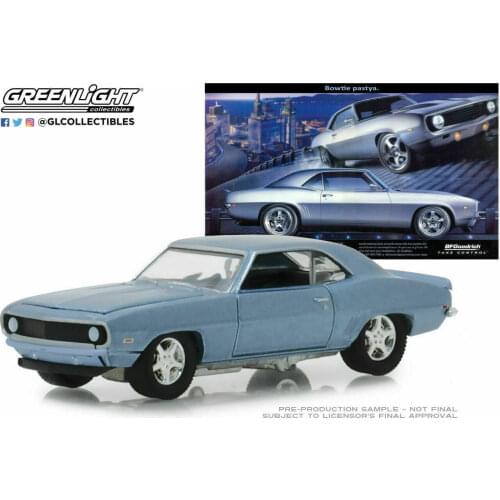 GreenLight 1:64 1969 CHEVRO LET CAMARO BLUE alloy toy car toys for children diecast model car Birthday gift