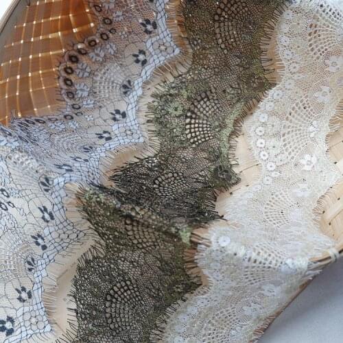 Exquisite export gold line two-color eyelash lace accessories Diy wedding dress veil stitching material