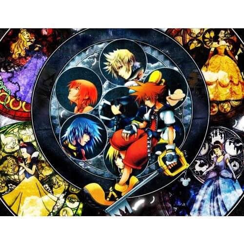 JMINE Div 5D kingdom hearts Full Diamond Painting cross stitch kits art High Quality Cartoon 3D paint by diamonds