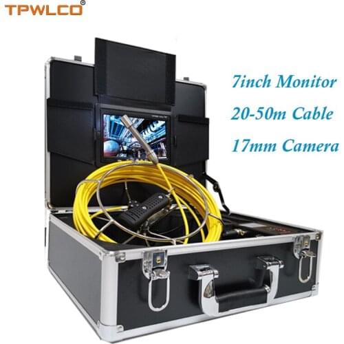 7inch LCD Screen Endoscope Pipe Camera Inspection System 20-50meter Cable 4500mA Battery Diameter 17mm Drain Sewer Camera