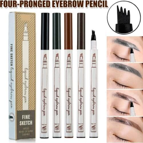 Eyebrow Pencil with Tilted Four-pronged Pen Head Design Waterproof Liquid Eyebrow Tattoo Pen MPwell