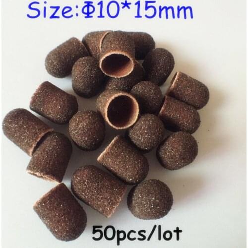 Hot sell 10*15mm 50 pcs/lot Nail Art Sanding Bands Caps ring for electric nail drill professional manicure pedicure nail tools