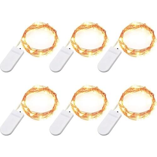 Fairy Battery Operated Copper LED String Lights Waterproof Wire Firefly Starry For Christams Party Wedding Decoration