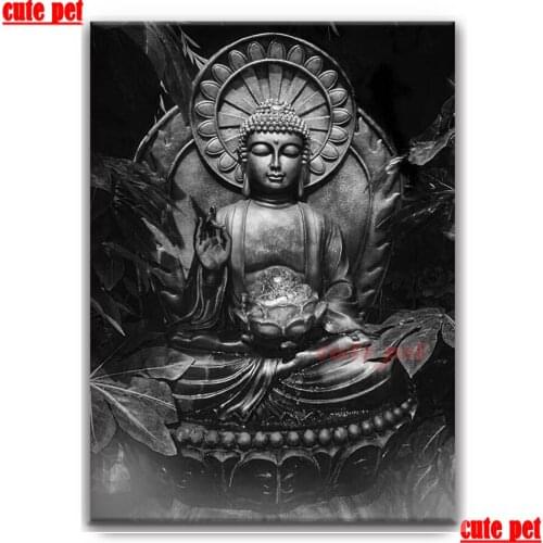 Cute pet DIY Diamond Painting Religious buddha statue cross stitch 5D Full square round Drill Embroidery Handcraft mosaic Decor