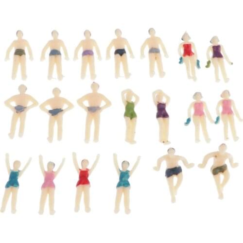 20x Miniature Beach Swimsuits People Figures Model Train Diorama Scenics