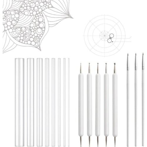 16pcs Mandala Dotting Pen Tools Set for Rock Painting Pottery Clay Modeling Art