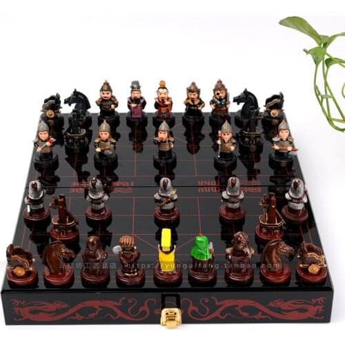 Luxury Figure Chinese Chess Set Large Creativity Chess Folded Board Interactive High-end Gift Brettspiel Family Games EK50QL