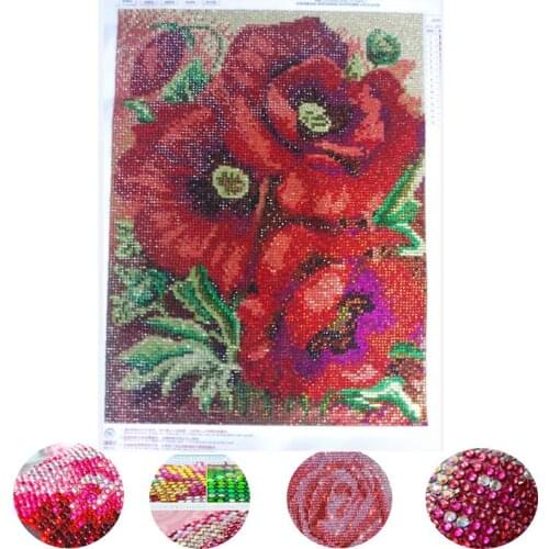 2018 New5D DIY diamond Painting flower Cross Stitch diamond embroidery crystal round diamonds wall stickers home decor for gift