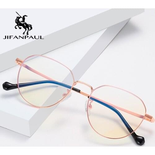 JIFANPAUL Classic metal round frame super transparent lens glasses male computer anti-radiation glasses anti-blue light glasses