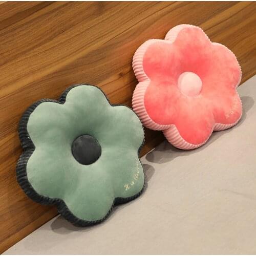 45CM Lifelike Stripe Flower Shaped Mat Plush Toys Baby Girls Children Playmate Cushion Stuffed Soft Plant Flowers Plush Pillow