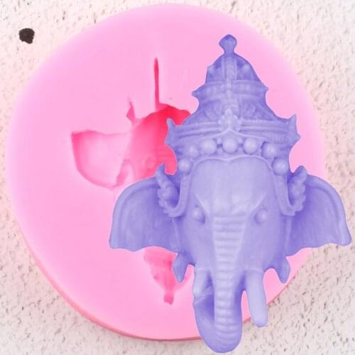 Elephant Head Silicone Molds Animals Fondant Cake Decorating Tools Candy Chocolate Gumpaste Moulds Polymer Clay Soap Candle Mold