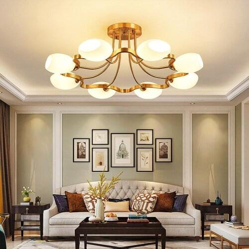 Modern Copper Chandelier Living Dining Room Bedroom Ceiling Chandelier Restaurant Hotel Lobby Hanging Lamp Home Decor Fixture