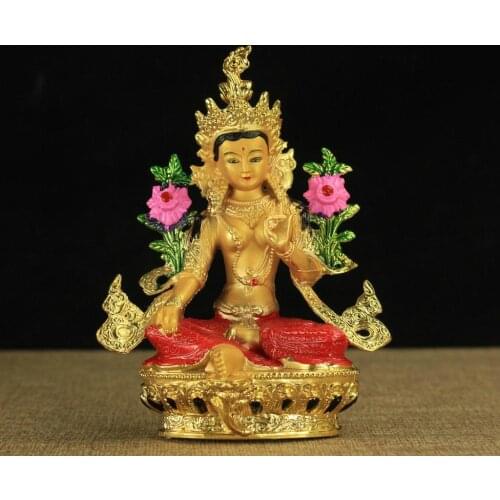The Tibetan Buddhist Tantra gilding copper Tibetan Buddhism statue of Green Tara figure of the Buddha high about 14.8CM