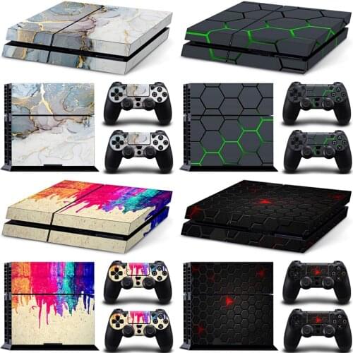For PS4 skin vinyl decal cover for Sony playstation 4 n two controllers 2 Controllers Full Set