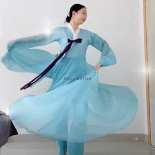 2021 vintage korean traditional hanbok dress brace ethnic minority dance dress korea traditional party dress stage performance