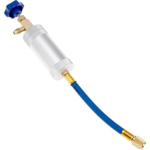 Yetaha Car A/C Oil Dye Injector R12 R134A Quick Coupler Adapter Kit Injection Hand Turn Pump Oiler A/C Oil Injector