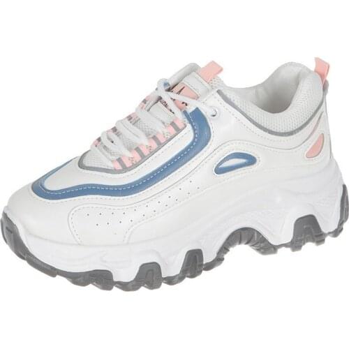 Women Chunky Sneakers Vulcanize Shoes Korean Fashion New Female White Platform Thick Sole Casual Shoes Woman Sneakers 5cm