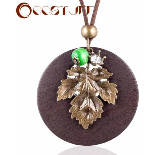 Plant Jewelry for Women Wholesale Vintage Leaf Long Necklace necklaces & pendants women collares mujer choker kolye bijoux femme