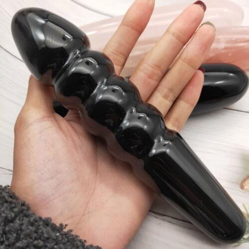 1pcs Reiki Stick natural crystal Obsidian massage stick Crystal healing stone Massage Polished Metaphysical Healing Wand