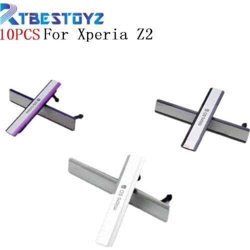 10PCS/Lot Original New For Micro SD USB Sim Card Slot Port Cover For Sony Xperia Z2 D6502 White/Black/Purple
