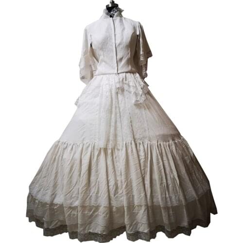 2020 New white victorian Halloween Cosplay dress Colonial Georgian Renaissance Gothic Historical dress D-582