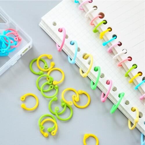 3 Boxes/90 pcs Color Plastic Binder Ring Multifunctional Creative DIY Photo Album Book Binding Clip Hoop Office Binding