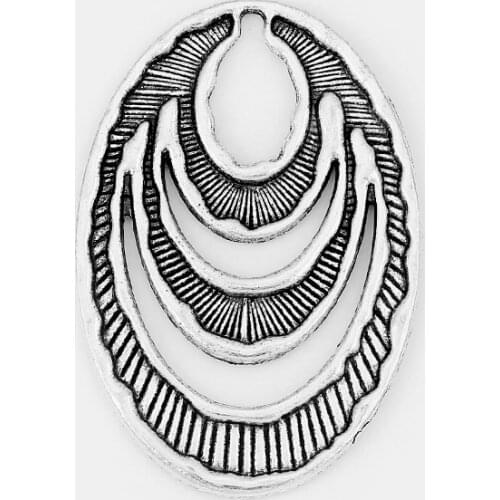 3pcs Hollow Open Oval Circle Charms Pendant For Earring Necklace Jewelry Making Accessories 49*72mm