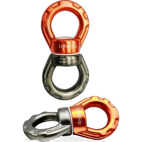30KN Rock Climbing Swing Swivel Aluminum Triangular Rope Swivel Connector 360 Degree Rotation Hammock Yoga Dance Swing Red