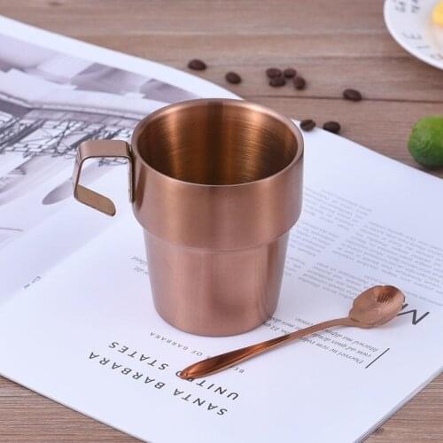 300ml High Quality Stainless Steel Beer Cup Mugs Western Tea Coffee Cup with Handle Insulated Portable Water Cup Drinkware