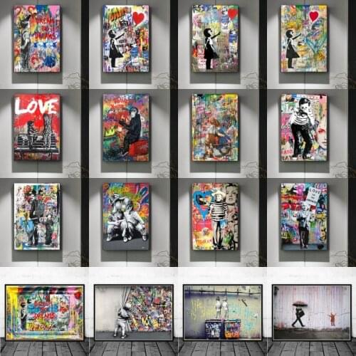 5D DIY Diamond Painting Banksy Graffiti Art Abstract Diamond Embroidery Cross Stitch Diamond Mosaic Home Decor Mystery Box