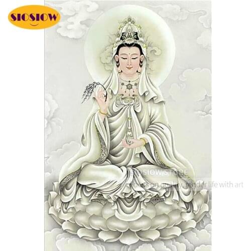 Full Drill 5D DIY Religious Diamond Buddha Painting Kwan Yin Bodhisattva Ksitigarbha 3D Daimond Mosaic Cross Stitch Embroidery