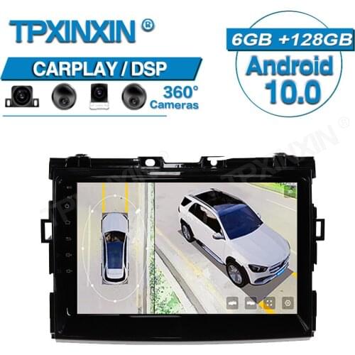 6+128G For Toyota Prado 2004-2009 Android 360 HD Auto Surround View Camera Car Multimedia Player Stereo Radio GPS Navigtion