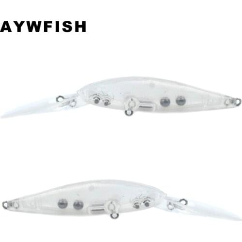 AYWFISH 20PCS A Lot Unpainted Minnow 115mm 8.5g Deep Crank Wobbler Slatwater Floating Tackle Blank Hard Plastic Fishing Baits