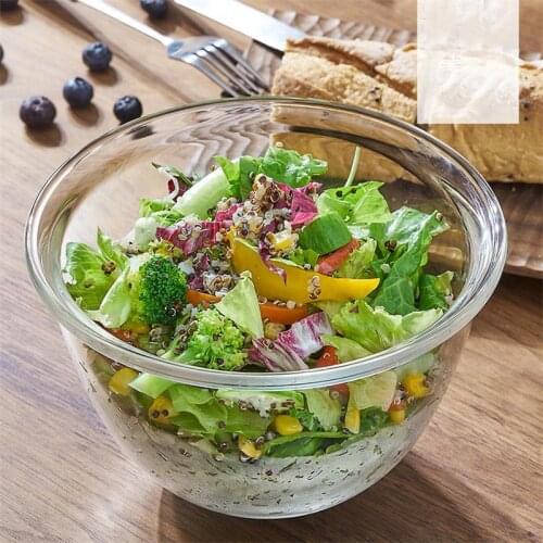 Oven Safe Glass Bowl Fruit Bowl Round Serving Bowl Great for Storage Mixing Salad Popcorn Glass Mixing Bowl 900ml/1500ml/2200ml