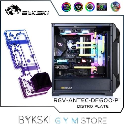 Bykski Distro Plate For Antec DF600/DP502 Case, 240+360 Radiator Water Cooling Loop Solution, 12V/5V RGB SYNC, RGV-ANTEC-DF600-P