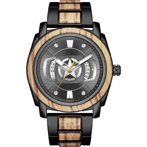 Men Wooden Watch Quartz Calendar Date Sandalwood Wristwatches Full Real Wood Strap Clock Multi-function Male reloj de madera