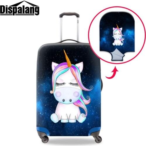 Cartoon Suitcase Cover Unicorn Printed Luggage Cover Cute Travel Accessory Elastic Suitcase Protector Dustproof Baggage Cover