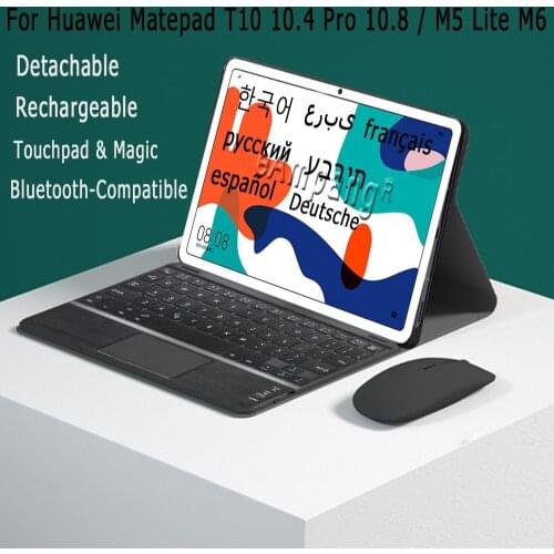 Case Keyboard for Huawei MatePad Pro 10.8 10.4 T10s T10 Mediapad M5 lite 10 T5 10.1 M6 Russian Spanish Hebrew Touchpad Keyboard