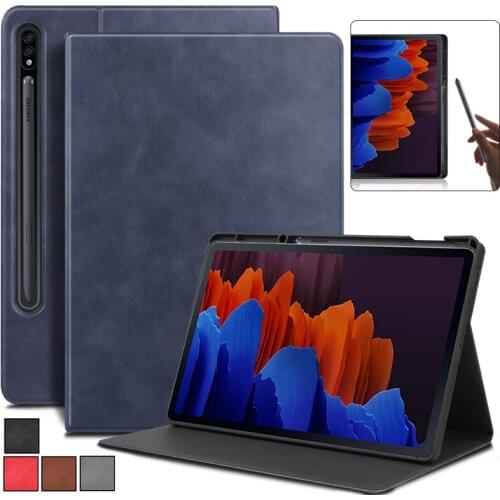 Magnetic Cover for Samsung Tab S7 Plus12.4 SM-T970 T975 T976 Case Leather funda for samsung tab s7+ tablet cover with Pen Holder