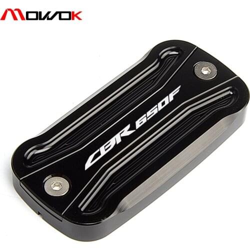 Black Front Brake Fluid Reservoir Cover Cap For Honda CBR650F CBR 650 F 2017 2018 With logo