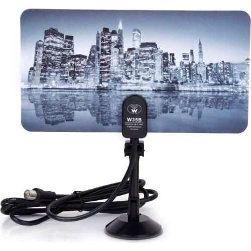 Digital TV Antenna 35dBi TV DTV Signal Flat Indoor Antenna 360 Degree - City Night