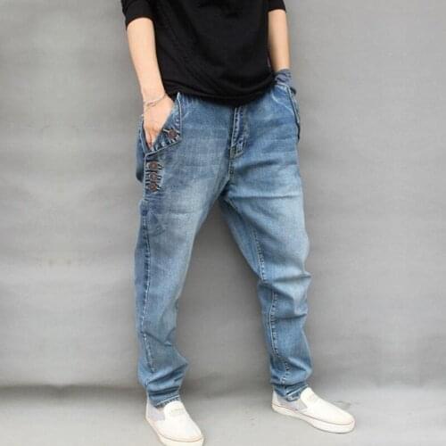 Fleece Lining Jeans Men Loose Fit Winter Plus Size 7XL Stretch Denim Trousers Thick Warm Harem Pants Casual Washed Biker Trouser